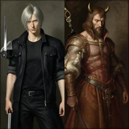 jetstream sam vs dante from devil may cry, renaissance painting