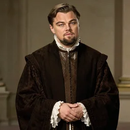 Leonardo DiCaprio dressed as Leonardo DaVinci