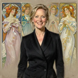meryl streep smiling, colored chalk portrait painting by john singer sargent, thomas moran, edmund dulac, fans hals, alphonse mucha, fashion photography, fully clothed