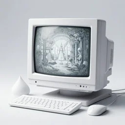 still life of ornate chinese cyberpunk computer crt screen by hieronymus bosch, solid shapes, retro electronics. vintage shapes. cold color scheme, cool white 6 5 0 0 k light, baroque painting, perfect composition, detailed octane render trending on artstation, 8 k artistic photography, masterpiece, raphael, caravaggio, beksinski, rutkowski