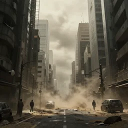 street in post apocalyptic tokyo, dust storm, dramatic lighting, cinematic, establishing shot, extremly high detail, photo realistic, cinematic lighting, post processed, concept art, artstation, matte painting, style by eddie mendoza, raphael lacoste, alex ross
