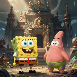 SpongeBob and Patrick visit the temple of doom