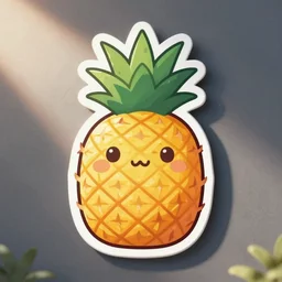 die cut sticker of anime chibi kawaii cute tsundere pineapple