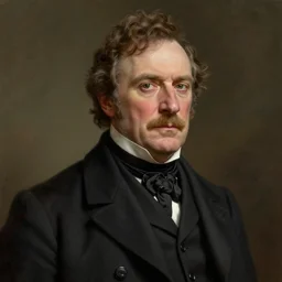 portrait of nigel hawthorne as a middle aged victorian gentleman, suit and waistcoat, male, detailed face, victorian, highly detailed, cinematic lighting, digital art painting by greg rutkowski