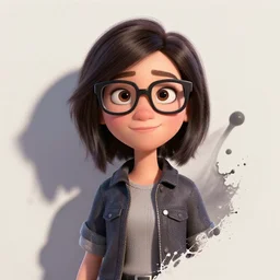 nerdy adult woman character portrait, by pixar, highly detailed, dynamic shadows, 4 k, splash art
