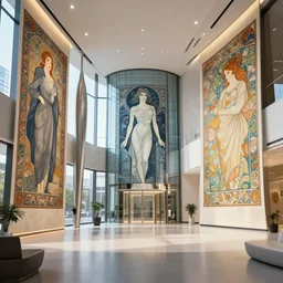 tencent headquarters interior designed by artgerm and greg rutkowski and alphonse mucha, photorealistic octane render 8 k, 2 8 mm