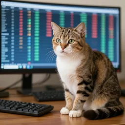 a cat trading stocks