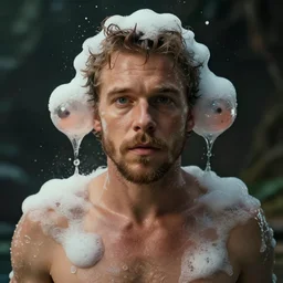 hyperrealistic dslr film still of michael buble disguised as bubbles, sudsy, stunning 8 k octane comprehensive 3 d render, inspired by istvan sandorfi & greg rutkowski & unreal engine, perfect symmetry, dim volumetric cinematic lighting, extremely hyper - detailed, incredibly real lifelike attributes & flesh texture, intricate, masterpiece, artstation, stunning