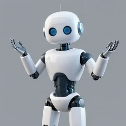 a robot shrugging. the robot does not care.