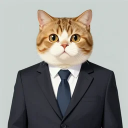 cat wearing a suit artstation