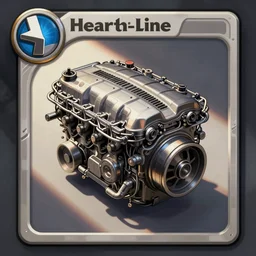 car engine concept, comic card style, Hearthstone card