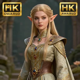beautiful elf with ornate robes, highly detailed, 4k, HDR, award-winning, artstation, octane render