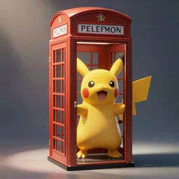a pokemon that looks like a phonebooth. A phonebooth pokemon. Trending on art station. Unreal engine.