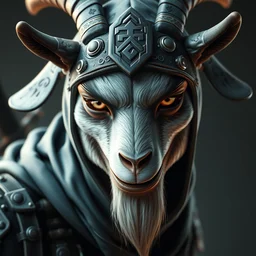 portrait ninja goat 🤖🐏 young, style artstation, style greg rutkowsk, ciberpunk, comic art book, biopunk, octane render, unreal engine 6, epic game graphics