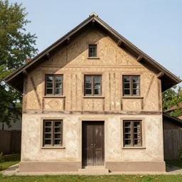 an ancient house. grattage artwork.