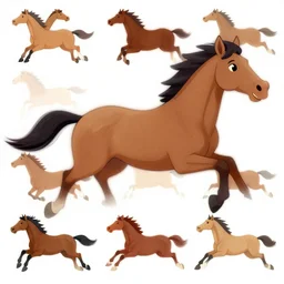 animation sprite sheet of a running horse