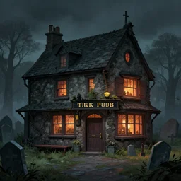 taver,pub,graveyard,purgatory, Artstation