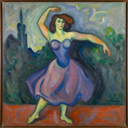 a dancer, fauvism style, painting