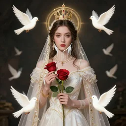 goddess named urualu, she rules over love and marriage. her symbols are roses and doves.