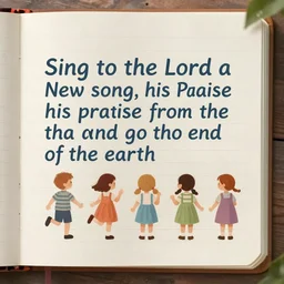 sing to the lord a new song, his praise from the end of the earth, you who go down to the sea, and all that fills it, the coastlands and their inhabitants.