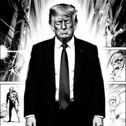 trump, junji ito, black and white comic, terrorist