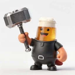 a beer holding the thor hammer, lowbrow, matte painting, 3 - d highly detailed, in the style of mark ryden,