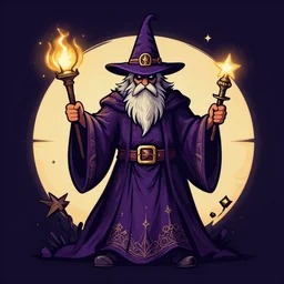 wizard vector art graphic design, fantasy, highly detailed, art by greg rutkowski