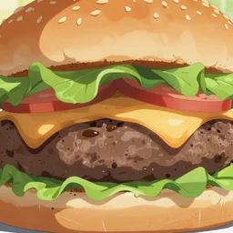 close up image burger food, close up, food, burger, tasty look, artstation, style of jesper ejsing, by rhads, makoto shinkai and lois van baarle, ilya kuvshinov, rossdraws