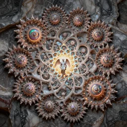 a beautiful 3 d painting of a sprawling intricate fractal populated by mandelbrot and julia fractals by android jones, soap carving, marble, volumetric lighting, dynamic lighting, dramatic lighting, high contrast, carved marble, opalescent, sacred geometry, religious, angelic, catholicpunk, stark, trending on artstation