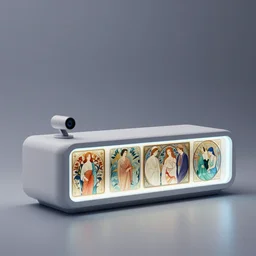 product photo of a futuristic counter, minimalistic, by artgerm and greg rutkowski and marc newson and zaha hadid, alphonse mucha, samsung apple webcam, matte glossy materials, neon, three quarter view, volumetric light, detailed, octane render, midsommar