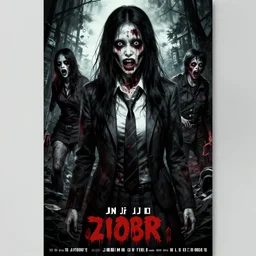 horror poster of zombie by junji ito,