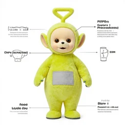 anatomical chart of a teletubby