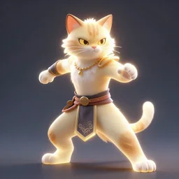 character concept portrait, a warrior cat in a combat stance, bright glowing, 3 d rendered, 3 d rendering, dramatic lighting, unreal enginedigital painting, concept art, smooth, sharp focus, illustration, 8 k resolution, trending on art station, cinema 4 d, behance hd