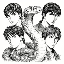 portrait of snake from mgs, pen and ink, intricate line drawings, by craig mullins, ruan jia, kentaro miura, greg rutkowski
