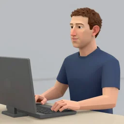 mark zuckerberg in his meta - universe, rendering of a computer model is low - poly, low detail, minimal detail, rendering sims 4