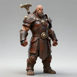 orc barbarian wearing leather armor, full body shot, exquisite details, earth magic, mid view, design on a white background, by james gurney, rockwell, studio muti, greg rutkowski, makoto shinkai, takashi takeuchi, studio ghibli