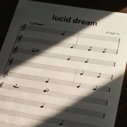sheet music titled lucid dream, high detail