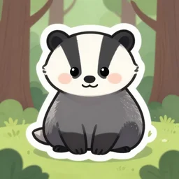 cute badger in the forest sticker