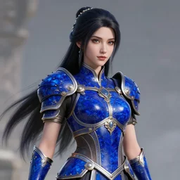 beautiful warrior with lapis lazuli armour, highly detailed, 4k, HDR, award-winning,  artstation