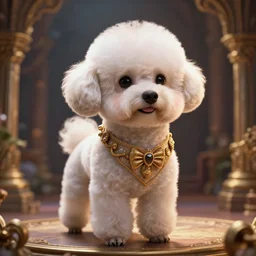 bichon frise, fairy tale, stunning, surrounding cinematic light, hyper detailed, ornate and intricate, 4 k cinematic octane render