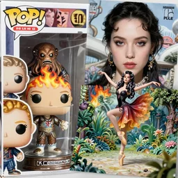 cinestill 5 0 d, 8 k, j. j abrams flare ; occult ultra realistic funko pop cthulhu in kagemusha ( 1 9 9 1 ) film still garden dance scene in frontiers in porcelain photography fashion magazine june seinen manga portrait edition, hyperrealistic real - life xenomorph holly herndon porcelain totem figurine in victorian glass jar, pointe pose, eye contact, tilt shift wide shot zaha hadid background
