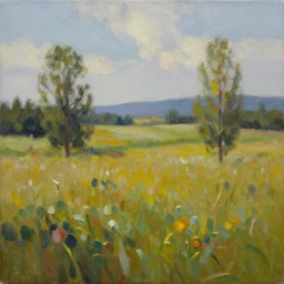a real landscape made of real oil paint