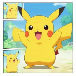 a pokemon pikachu doing the peekaboo kids game, in pokemon comic
