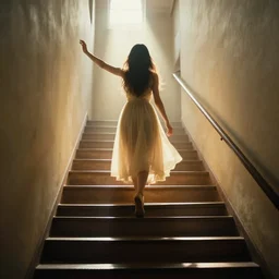 and she's buying a stairway to heaven,, cinematic, volumetric lighting,