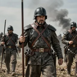 Photo of a middle age era war, 8k, dramatic lighting