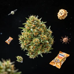 beb floating through space high as hell on weed and snacks