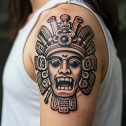 amazing detailed aztec tattoo stencil
