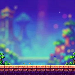 2 d platformer videogame screenshot. sega genesis 1 6 - bit blast processing 2 d graphics. utopian. pop. bokeh. lens blur. background bokeh. filter. desktop wallpaper. masterpiece. sci - fi. fantasy. trending. artstation, cgsociety, reddit, instagram, youtube, twitter.