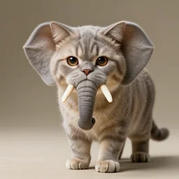 a feline elephant - cat - hybrid, animal photography