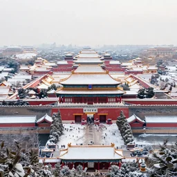 forbidden city in snow, trending by greg rutkowski, view of expansive, fantasy